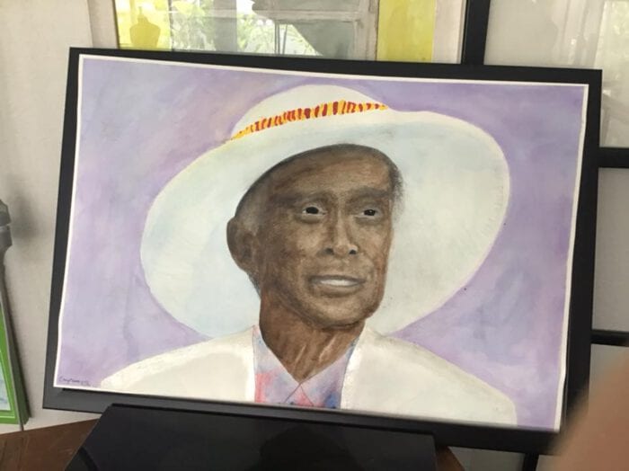 Original Watercolor of Uncle George Naope, 22" by 14 1/2" [56cm x 37cm] - 画像 (6)