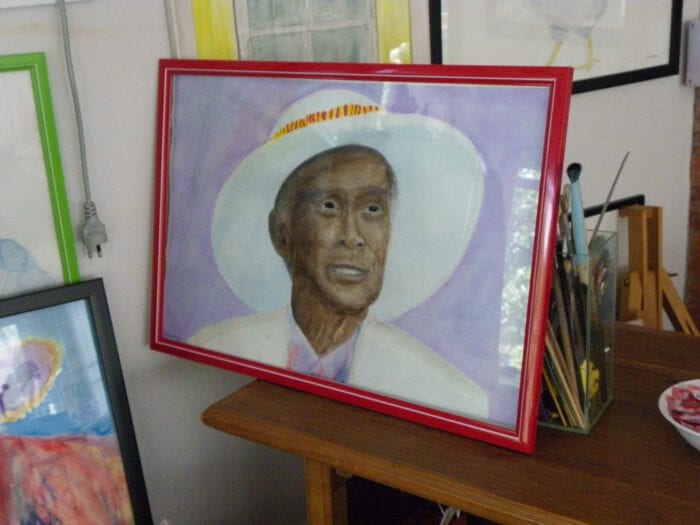 Original Watercolor of Uncle George Naope, 22" by 14 1/2" [56cm x 37cm] - 画像 (7)