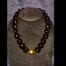 24 inch Black Kukui Nut Lei with 24K Gold Center Kukui