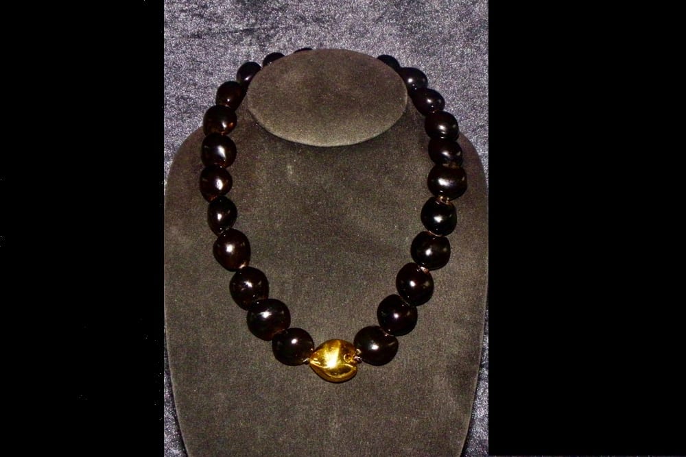 Hawaiian Brown Kukui Nut Lei Wedding Necklace - Beaded 28” | eBay