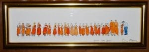 Bin Ta Bat, 11 1/2"x3 1/2" original watercolor