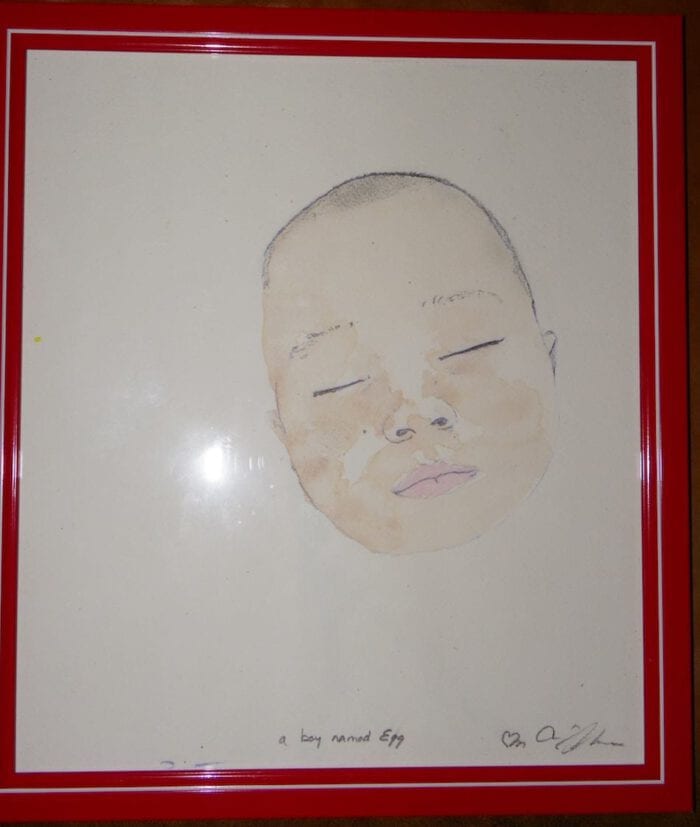 A Boy Named Egg, original watercolor 12 1/2' x 11", by Craig Moore - Image 3